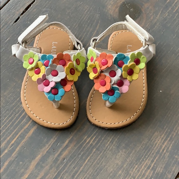 Leather flower sandals size 1 (infant) - Picture 1 of 4